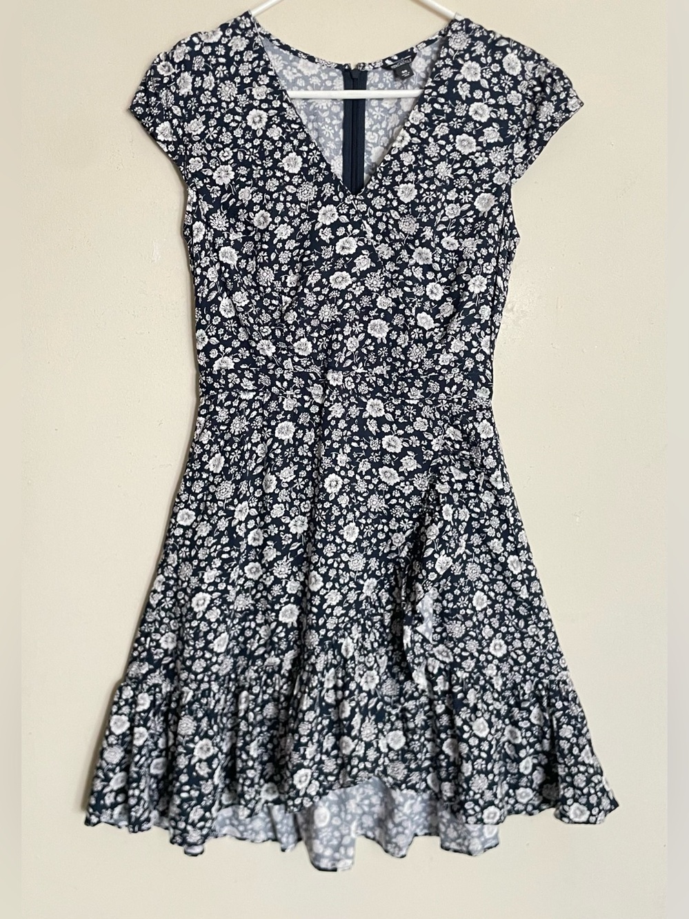 J. Crew Mercantile Floral Faux Wrap Ruffle Dress